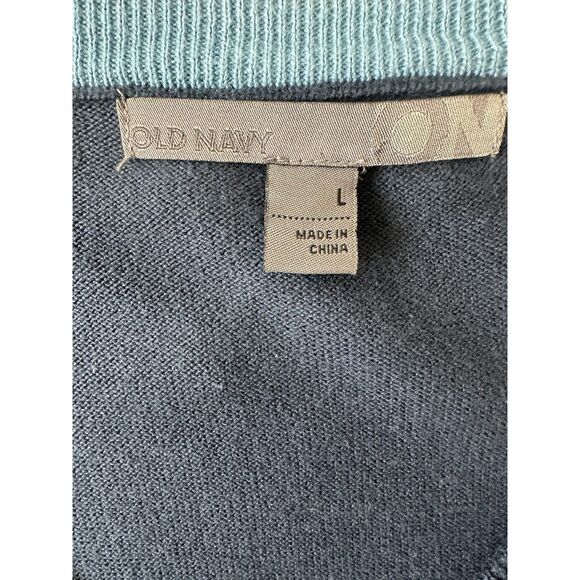 Old Navy Sweater Vest Men's Size Large Blue V-Neck Normcore Preppy Causal - Picture 3 of 3